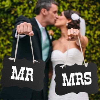 Bride & Groom MR & MRS Vintage Wedding Signs