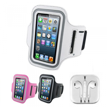 Sport Armband For iPhones with White Earphones