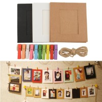 Hanging Album Frame Gallery With Hemp Rope Clips 